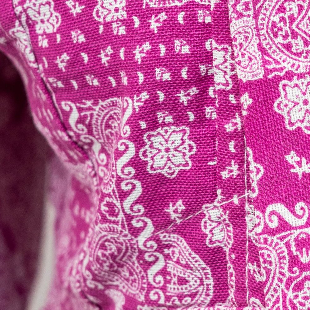 Women's Three Piece Paisley Pink Pattern Crop Jacket and Loose Pants Handmade - Picture 6 of 11